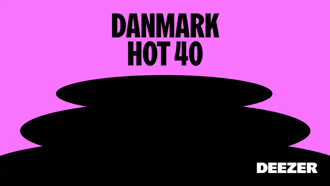 Farverig plakat med teksten Danmark Hot 40 og Deezer-logoet, der promoverer en populær dansk musikliste til CBB MIX.