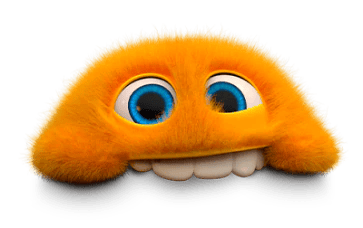 En Lille Pris kigger frem med sit karakteristiske orange hår og brede smil.