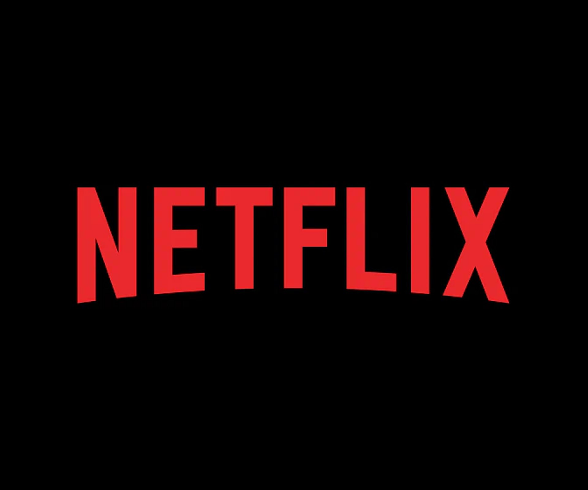 Rødt Netflix-logo placeret centralt på sort baggrund.