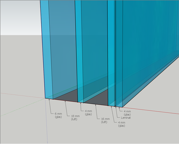 Figur af trelagsglas