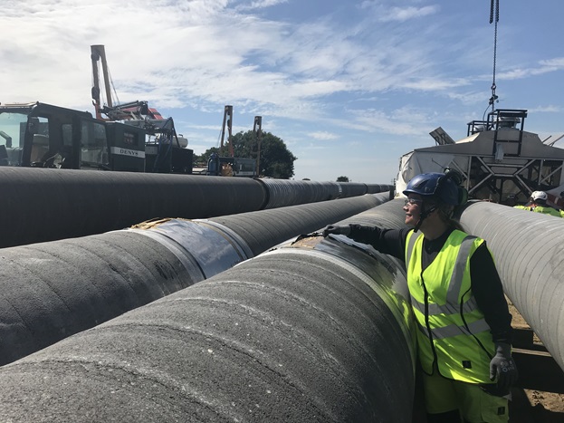 Overfladebehandling på gasledning