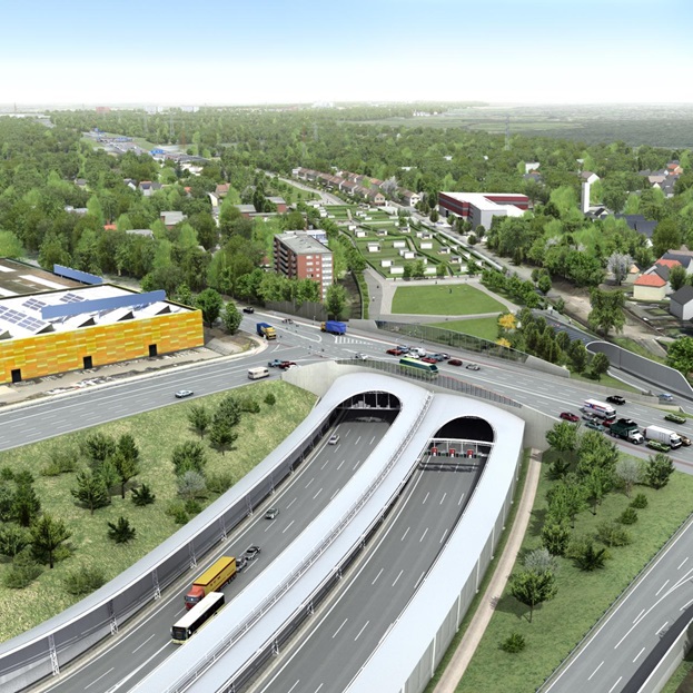 Covering of motorway