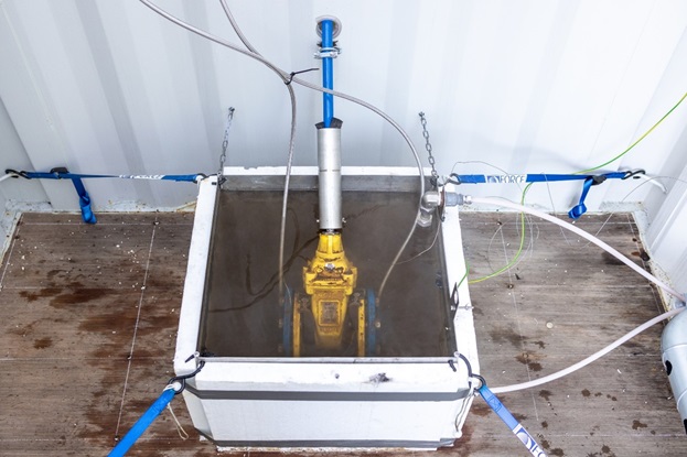 Forsøgsopstilling til langtidspåvirkning af ventil med brint