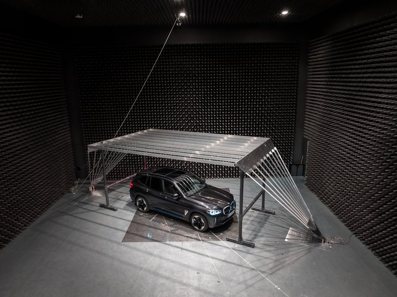 Accredited automotive component testing/emc test of full vehicle in chamber spot